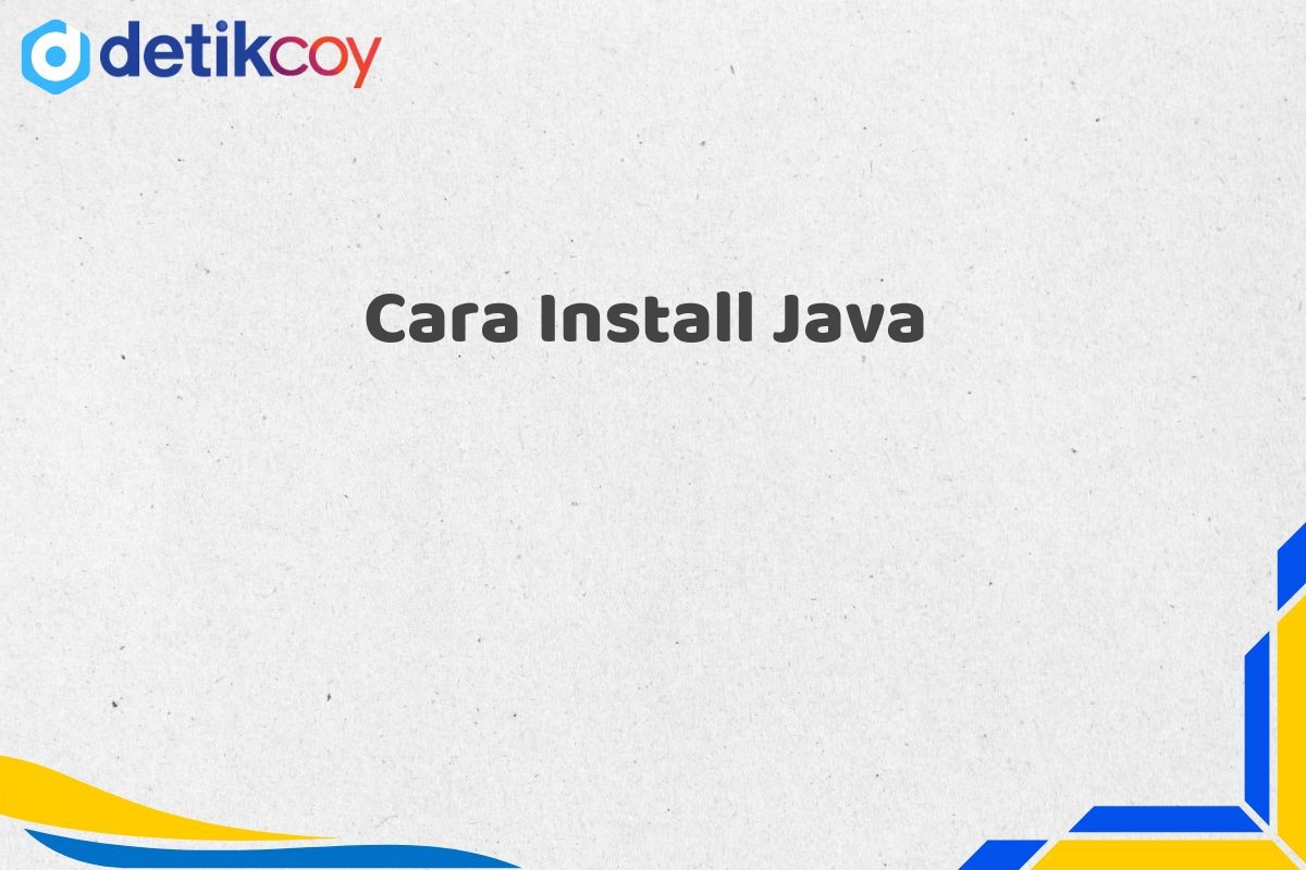 Cara Install Java