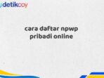 cara daftar npwp pribadi online