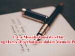 Bagaimana Cara Memilih Kata Dalam Menulis Puisi